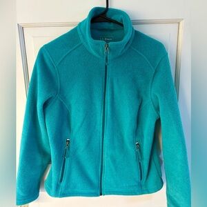 L.L.Bean Polartec Fleece Jacket XS Petite Teal Full Zip Outdoor